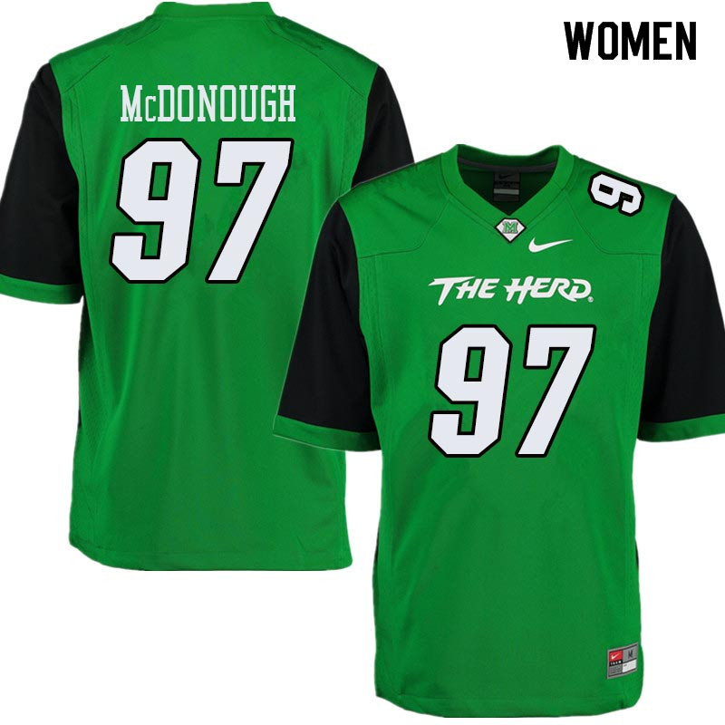 Women #97 Shane McDonough Marshall Thundering Herd College Football Jerseys Sale-Green - Click Image to Close